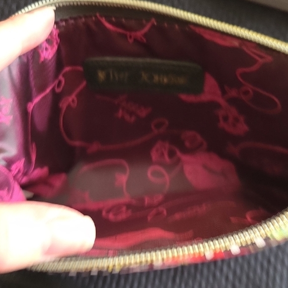 Betsey Johnson Polka Dot Floral Crossbody Bag - Black and Pink - Picture 8 of 11